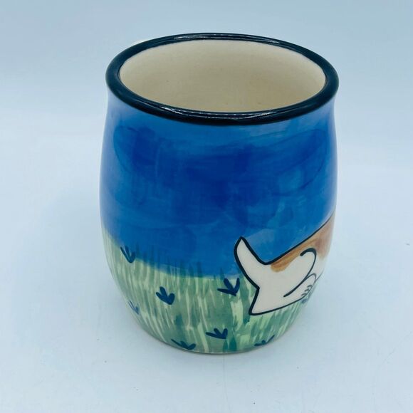 Adorable Karen Donleavy Jack Russel Terrier Hand Painted Ceramic Coffee Tea Mug - Picture 3 of 8